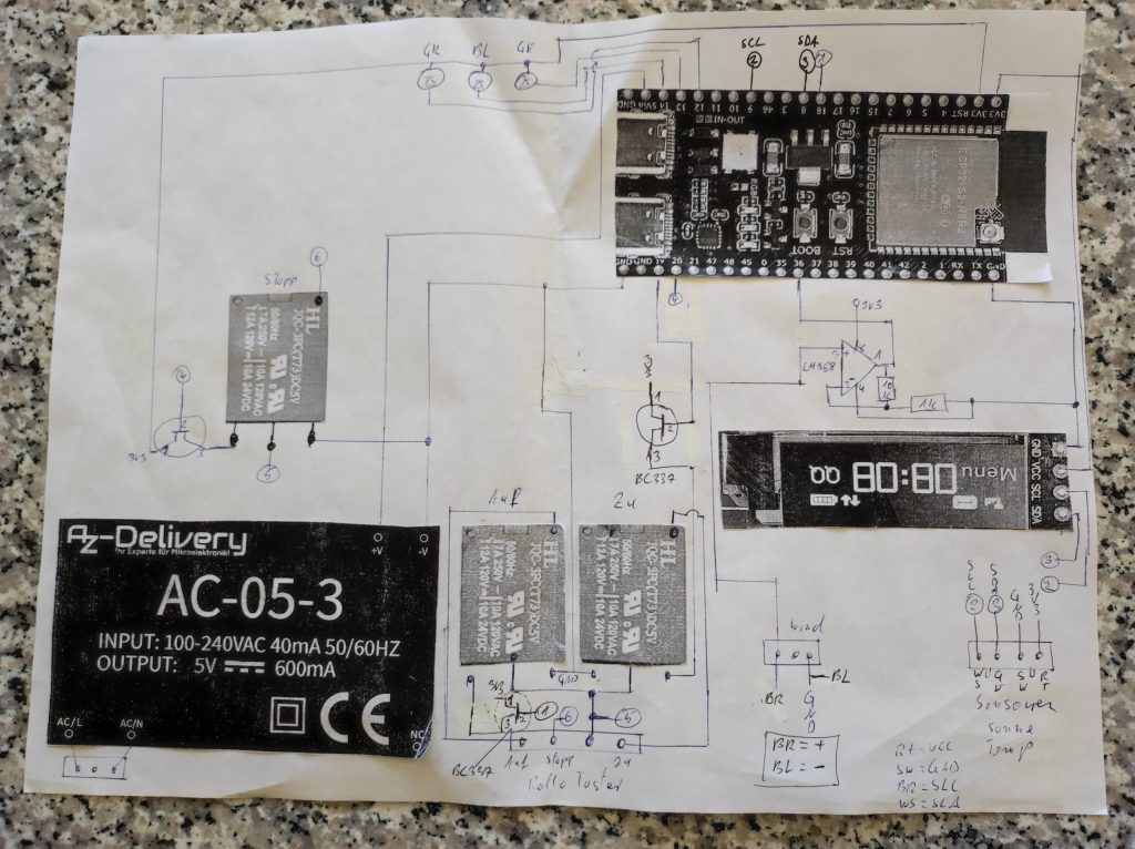 Schaltplan der Markisensteuerung